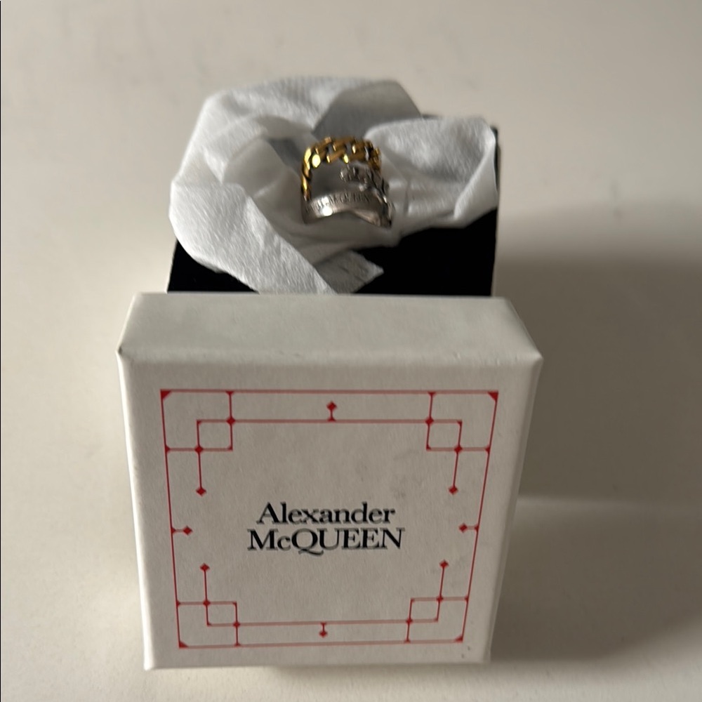 Alexander McQueen Gold and Silver Ear Cuff Luxury Accessories